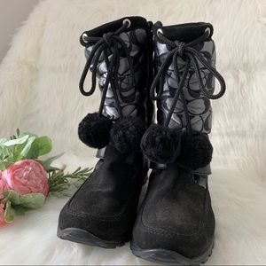 Coach Juniper Signature Suede Quilted Boots 7B